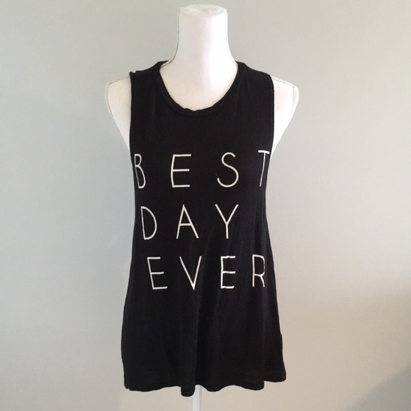 one clothing Tops - Best Day Ever Open Back Muscle Tank Top